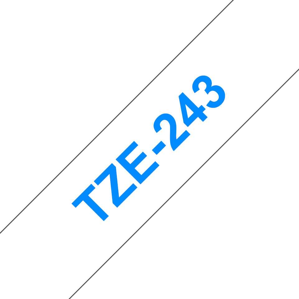 Brother TZE-243 cinta para impresora de etiquetas Azul sobre blanco