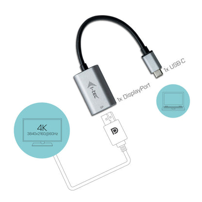 i-tec - Metal USB-C Display Port Adapter 4K/60Hz