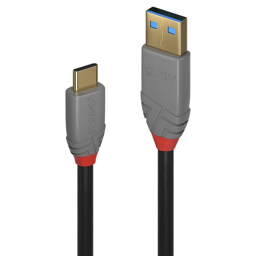 Lindy - 36910 cable USB 0 5 m USB C USB A Negro  Gris