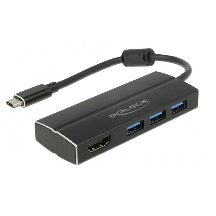 DeLOCK - 63931 base para portátil y replicador de puertos USB 3.2 Gen 1 (3.1 Gen 1) Type-C Negro