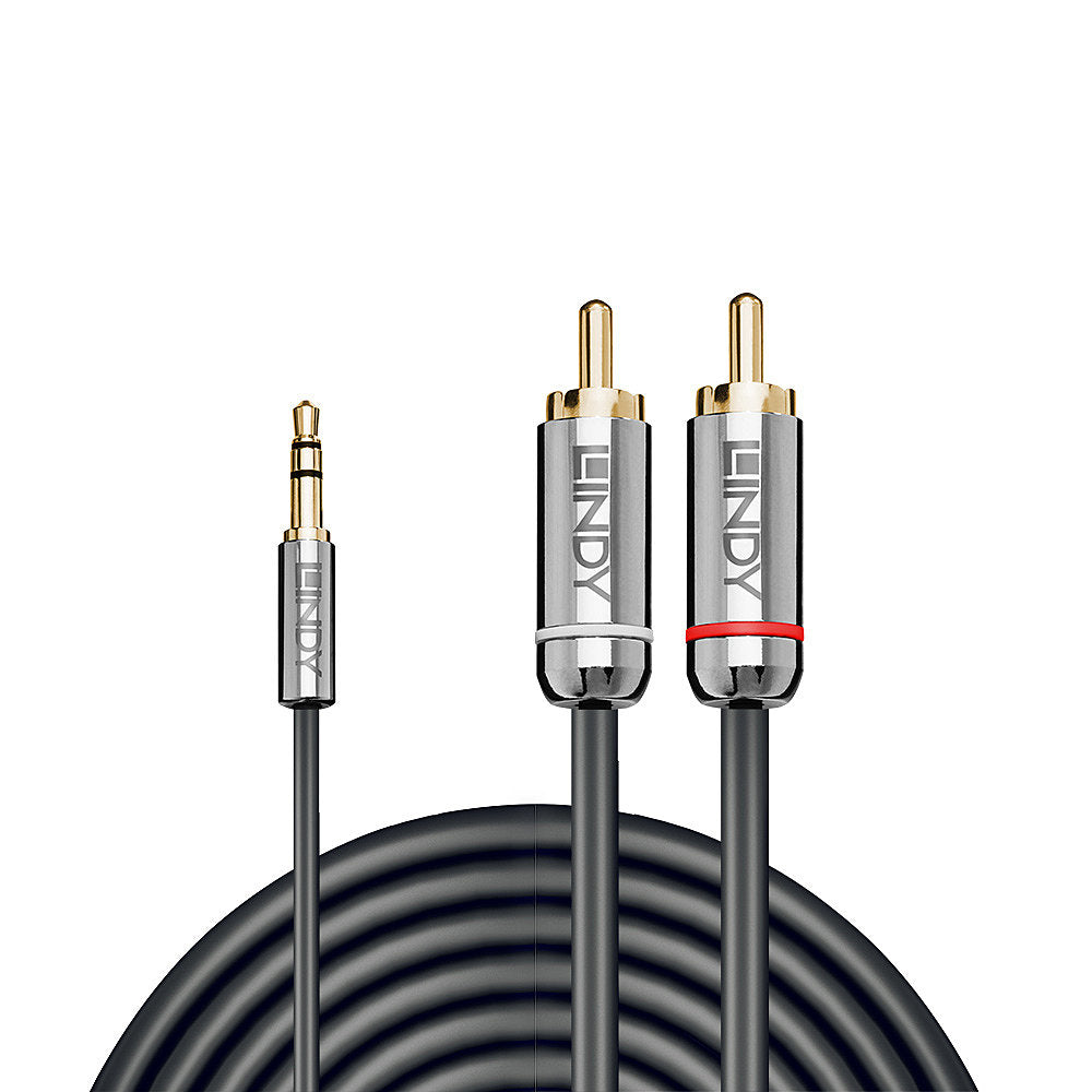 Lindy - 35333 cable de audio 1 m 3 5mm 2 x RCA Antracita