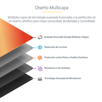 StarTech.com - Filtro de Privacidad Dorado de 23.8in para Monitor de 16:9 - Filtro Reversible - Filtro de Pantalla Brillante Removible para Ordenador - Protector de Pantalla - +/- 30 Deg.