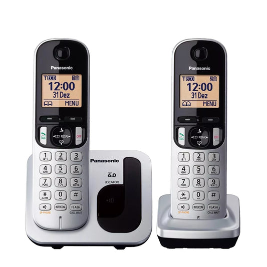 Panasonic - KX-TGC212 Teléfono DECT Metálico Identificador de llamadas