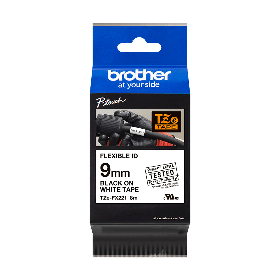 Brother TZE-FX221 cinta para impresora de etiquetas Negro sobre blanco