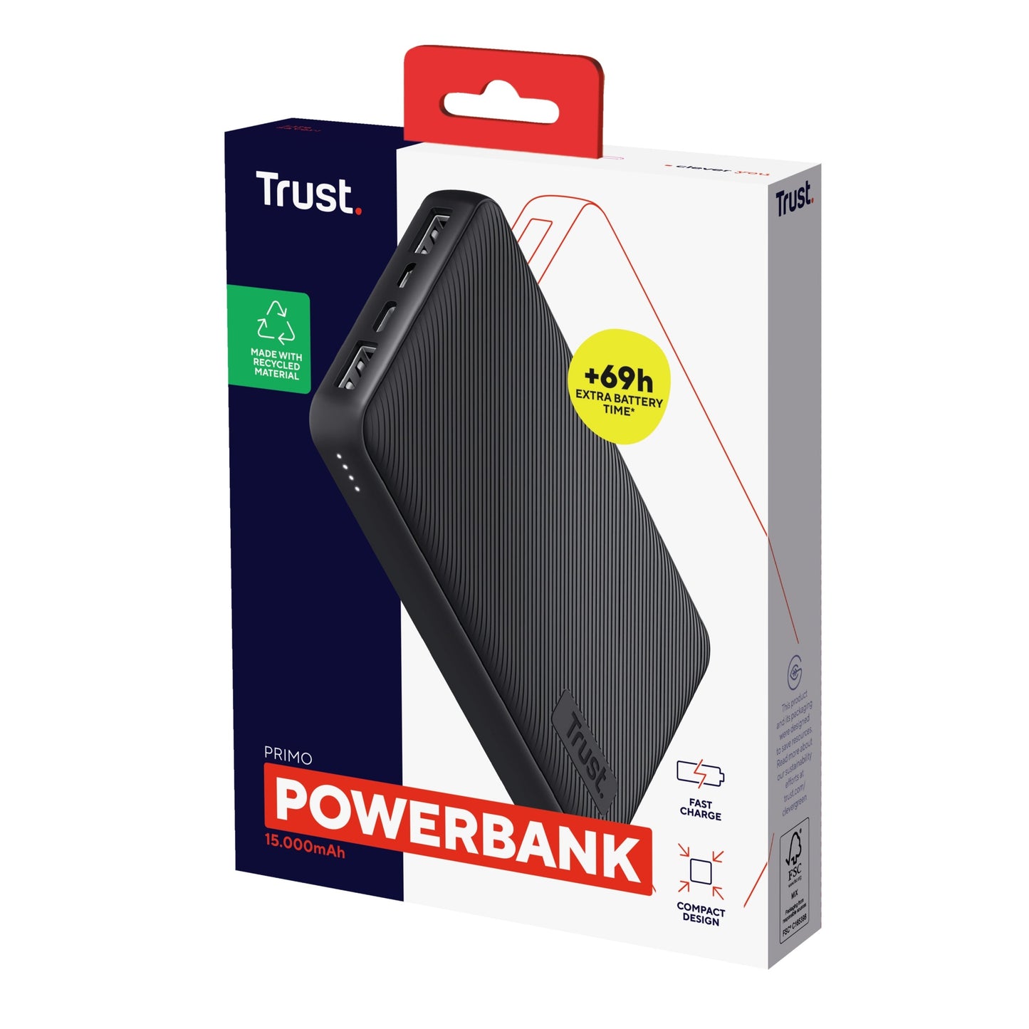 Trust - Primo Ión de litio 15000 mAh Negro