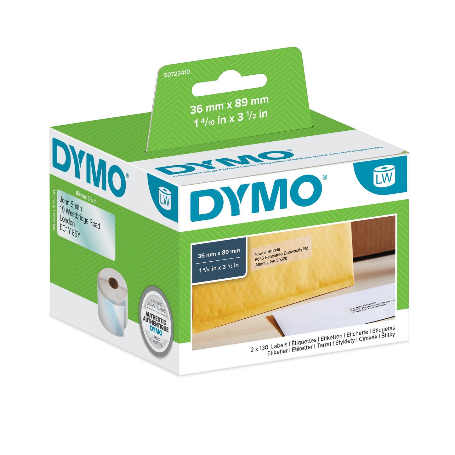 DYMO - LW - Etiquetas grandes para direcciones - 36 x 89 mm - S0722410