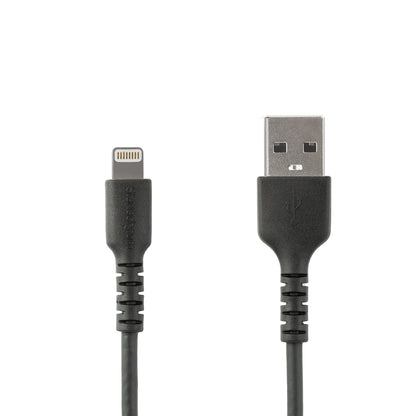 StarTech.com - Cable Resistente USB-A a Lightning de 2 m Negro - Cable de Alimentación y Sincronización USB Tipo A a Lightning con Fibra de Aramida Robusta - Con Certificación MFi de Apple - iPad/iPhone 12