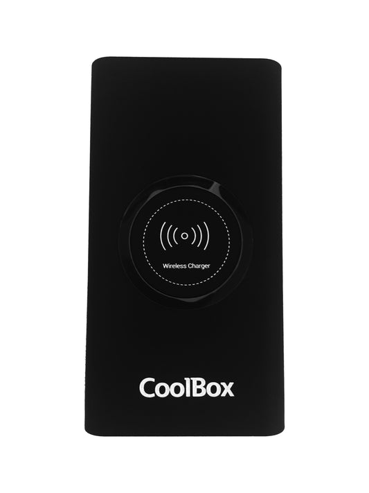 CoolBox - COO-PB08KW-BK batería externa Negro Polímero de litio 8000 mAh Cargador inalámbrico