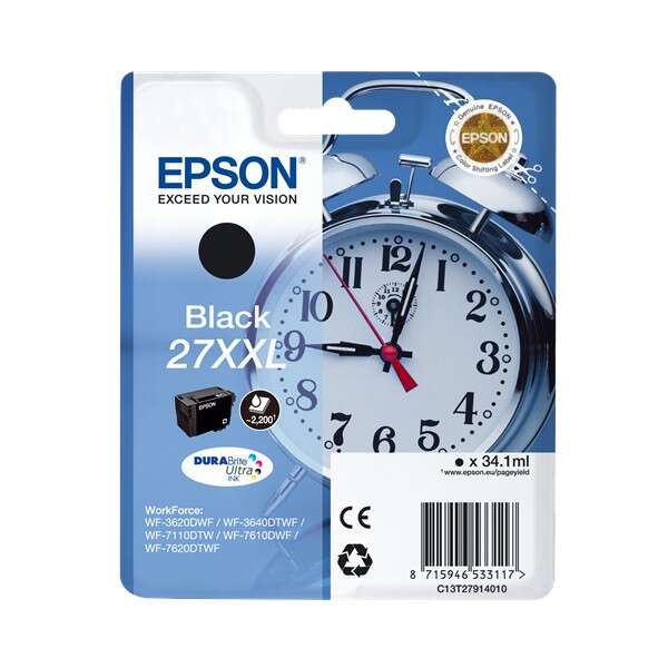 Epson T2791 (27XXL) Negro Cartucho de Tinta Original - C13T27914012 Tintasmurcia.com