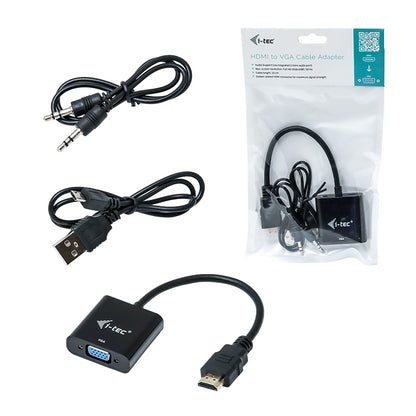 i-tec - HDMI2VGAADA adaptador de cable de vídeo 0 15 m HDMI VGA Negro