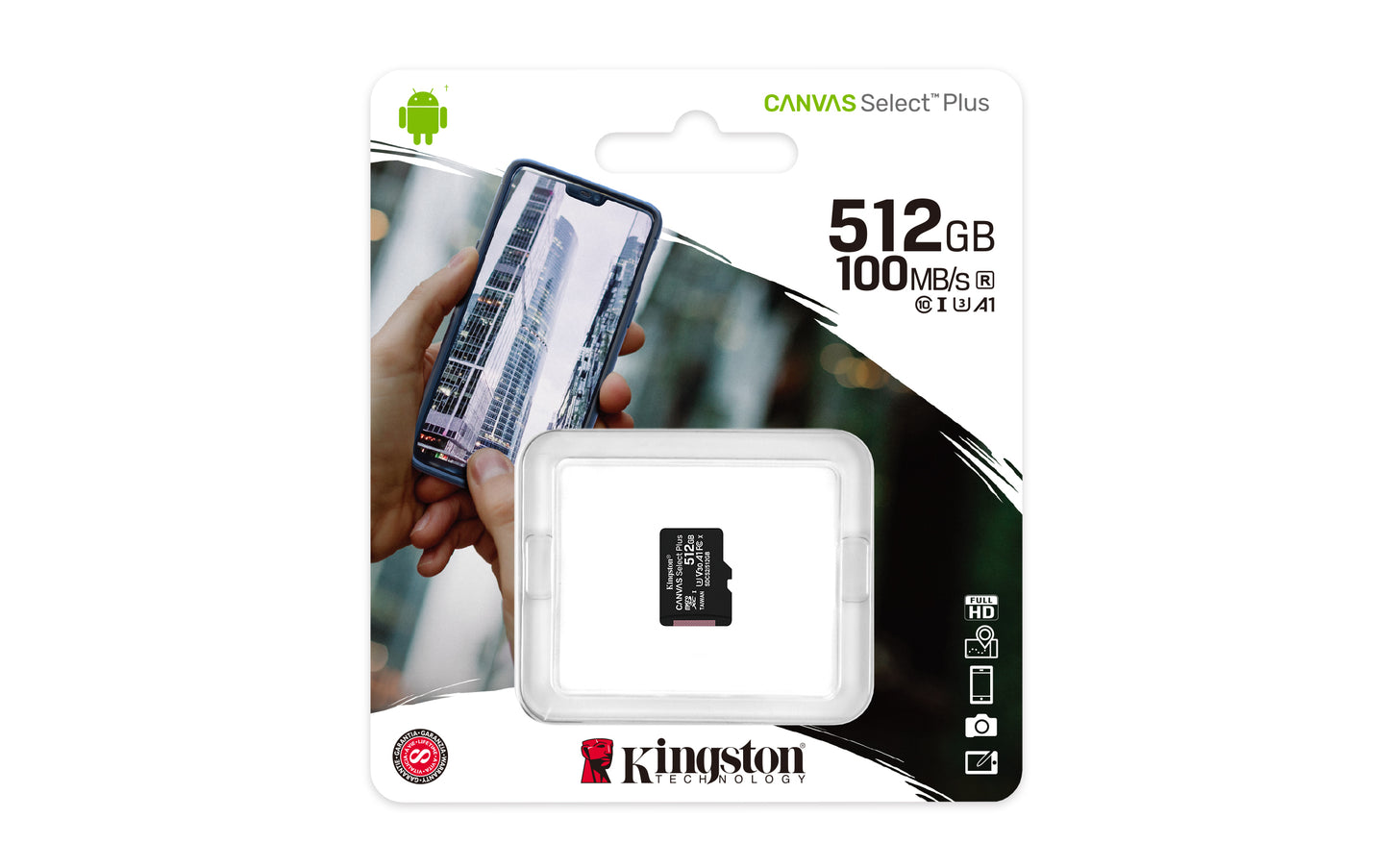 Kingston Technology - Canvas Select Plus 512 GB MicroSDXC UHS-I Clase 10