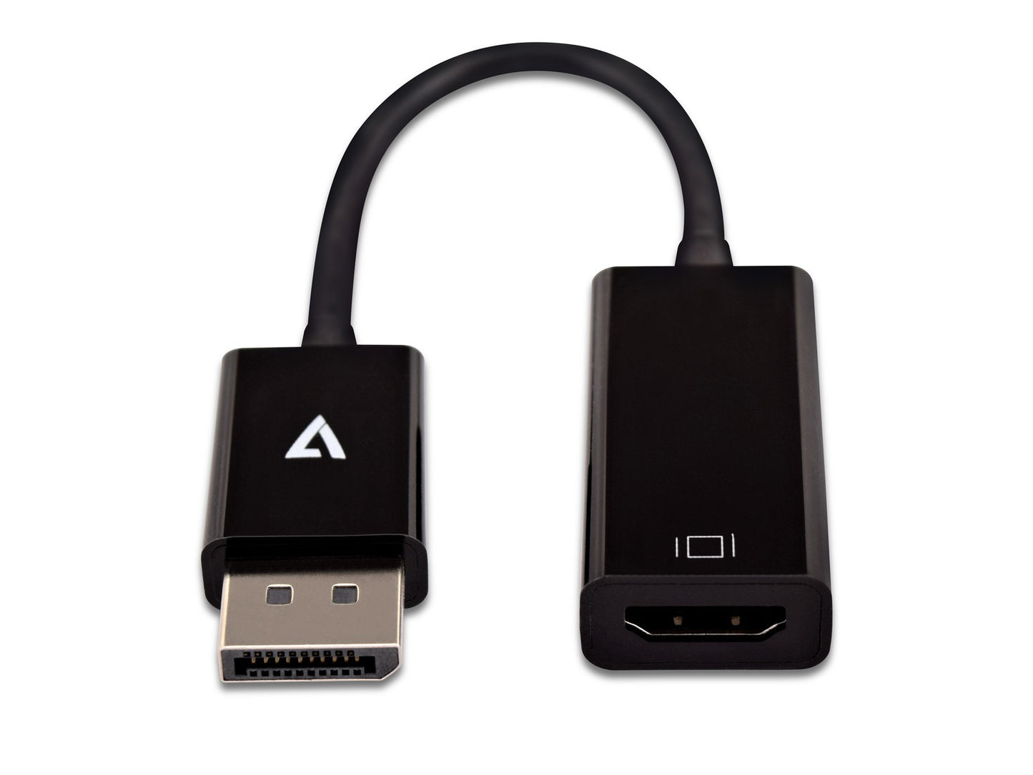 V7 - Adattatore video nero da DisplayPort maschio a HDMI femmina slim