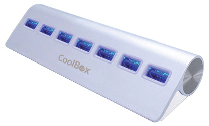 CoolBox - COO-HU7ALU3 hub de interfaz USB 3.2 Gen 1 (3.1 Gen 1) Type-A 5000 Mbit/s Plata