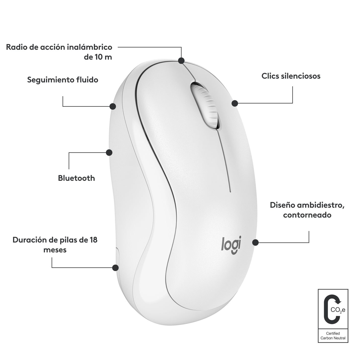 Logitech - M240 ratón Viajes Ambidextro Bluetooth