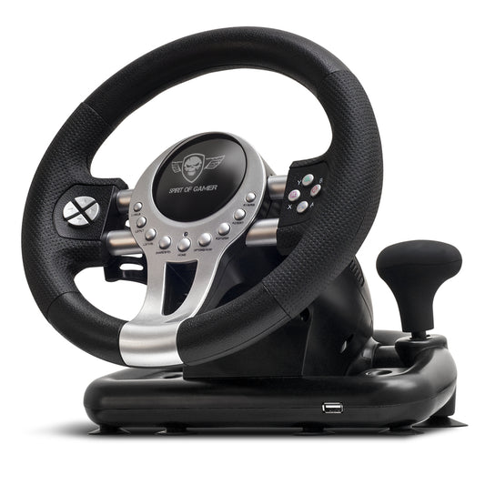 Spirit of Gamer - Race Wheel Pro 2 Negro  Plata USB Volante + Pedales Digital PC  PlayStation 4  Playstation 3  Xbox One