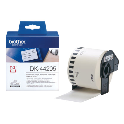 Brother DK-44205 cinta para impresora de etiquetas Negro sobre blanco