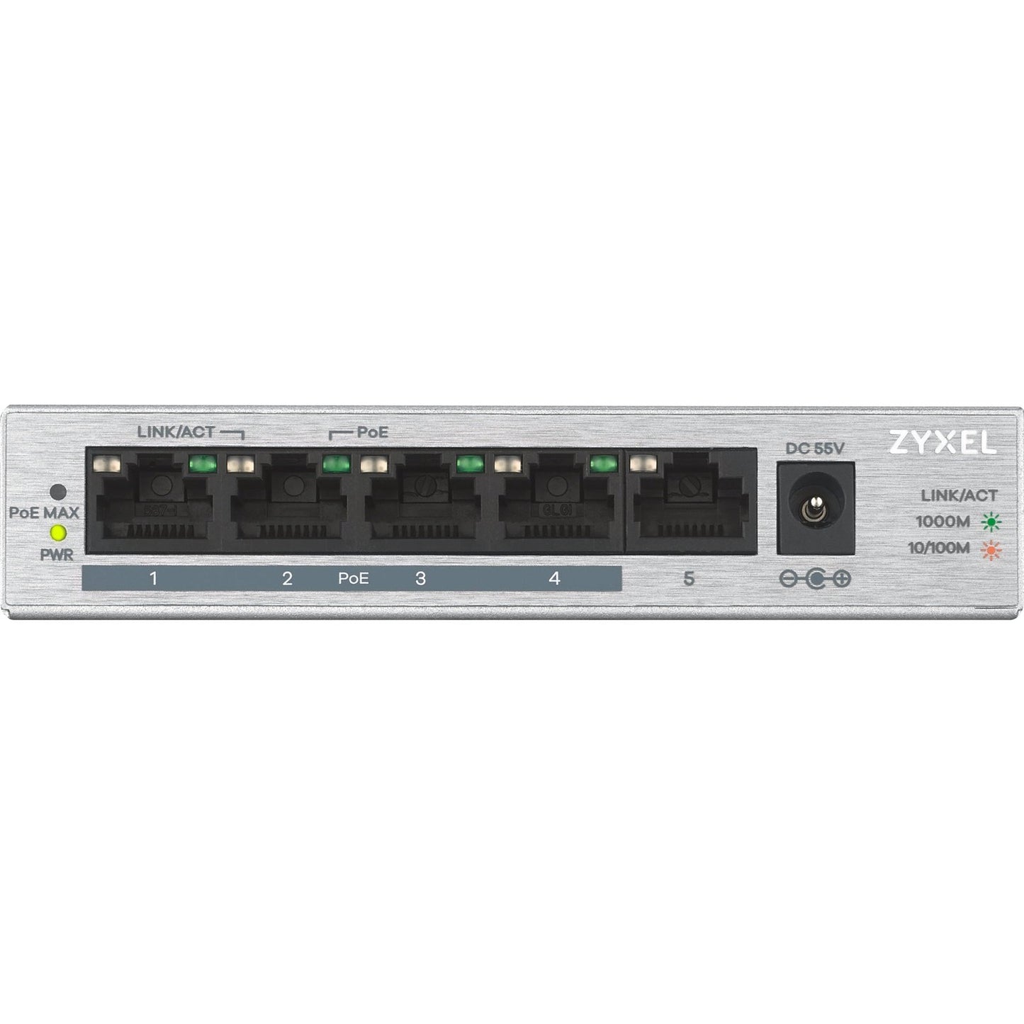 Zyxel - GS1005HP No administrado Gigabit Ethernet (10/100/1000) Energía sobre Ethernet (PoE) Plata