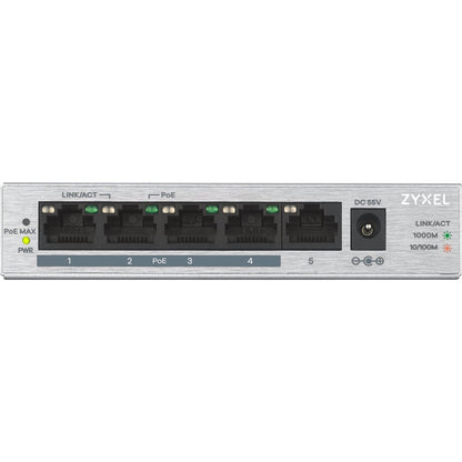 Zyxel - GS1005HP No administrado Gigabit Ethernet (10/100/1000) Energía sobre Ethernet (PoE) Plata