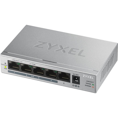 Zyxel - GS1005HP No administrado Gigabit Ethernet (10/100/1000) Energía sobre Ethernet (PoE) Plata