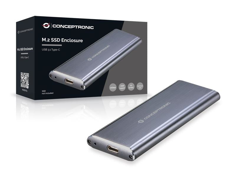 Conceptronic - HDE01G caja para disco duro externo Caja externa para unidad de estado sólido (SSD) Gris M.2