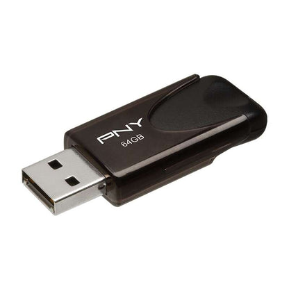 PNY Attache 4 Memoria USB 2.0 64GB - Enganche para Llavero - Color Negro (Pendrive) 1 pieza(s)