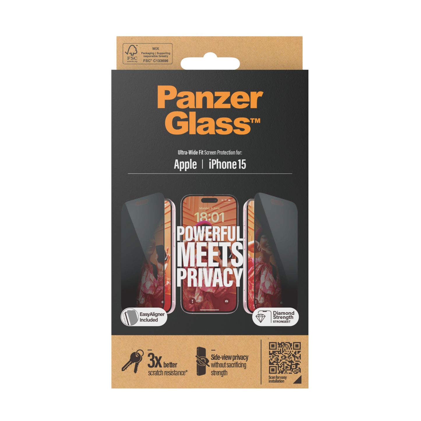 PanzerGlass - Ultra Wide Fit Privacy Protector de pantalla Apple 1 pieza(s)