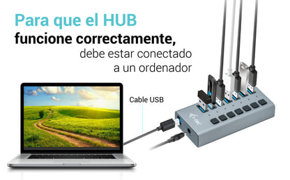 i-tec - USB 3.0 Charging HUB 7port + Power Adapter 36 W