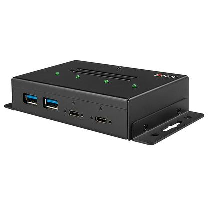 Lindy - 43094 hub de interfaz USB 3.2 Gen 2 (3.1 Gen 2) Type-C 10000 Mbit/s Negro