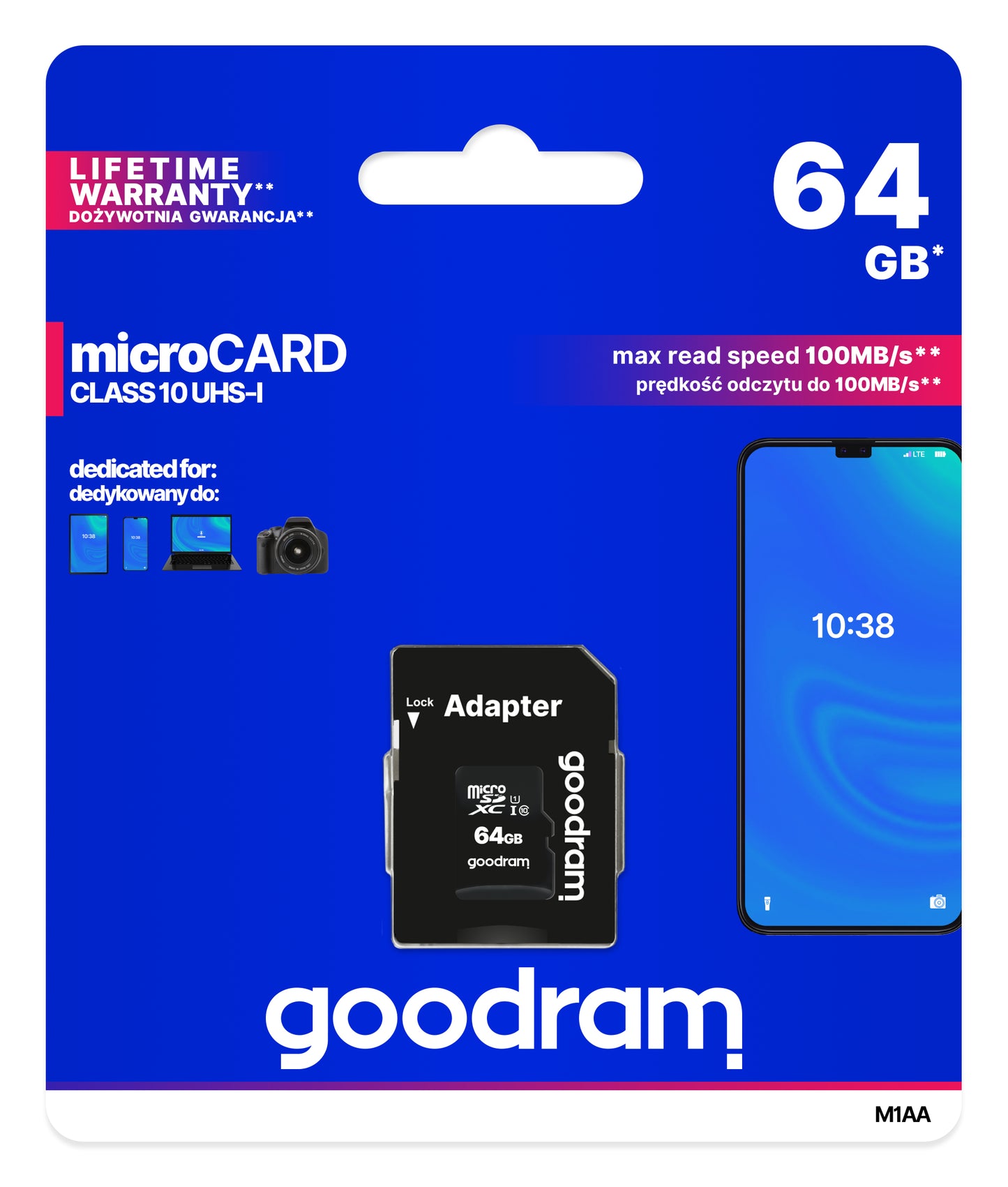 Goodram - M1AA 64 GB MicroSDXC UHS-I Clase 10