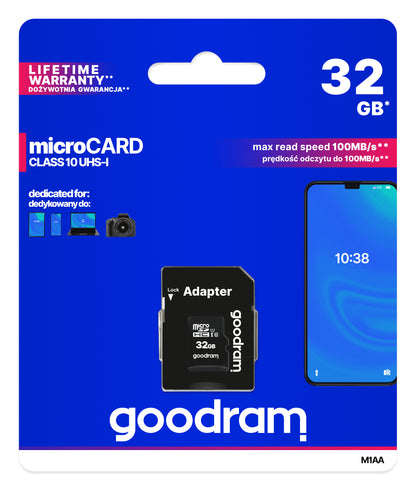 Goodram - M1AA 32 GB MicroSDHC UHS-I Clase 10