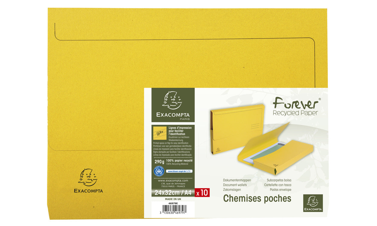 Exacompta - 46979E carpeta Caja de cartón Amarillo A4