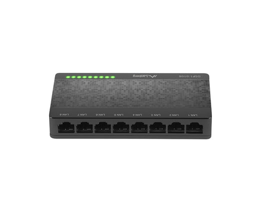 Lanberg - DSP1-0108 switch No administrado Fast Ethernet (10/100) Negro