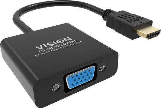 Vision - TC-HDMIVGA/BL adaptador de cable de vídeo 0 23 m HDMI tipo A (Estándar) VGA (D-Sub) Negro