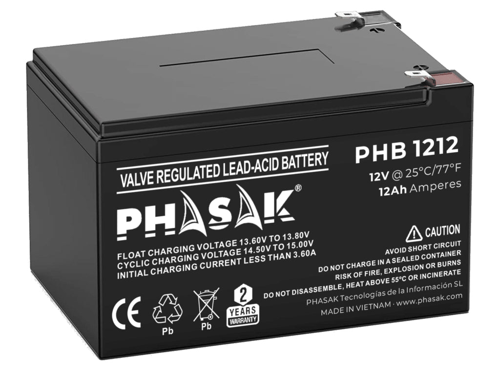 Phasak - Batería 12V 12Ah - PHB 1212