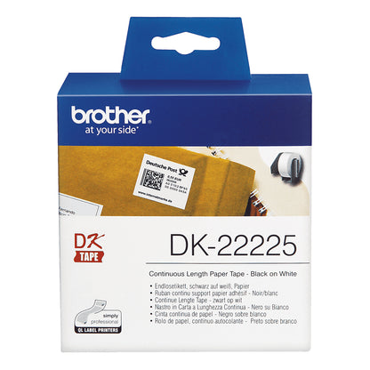 Brother DK-22225 cinta para impresora de etiquetas Negro sobre blanco