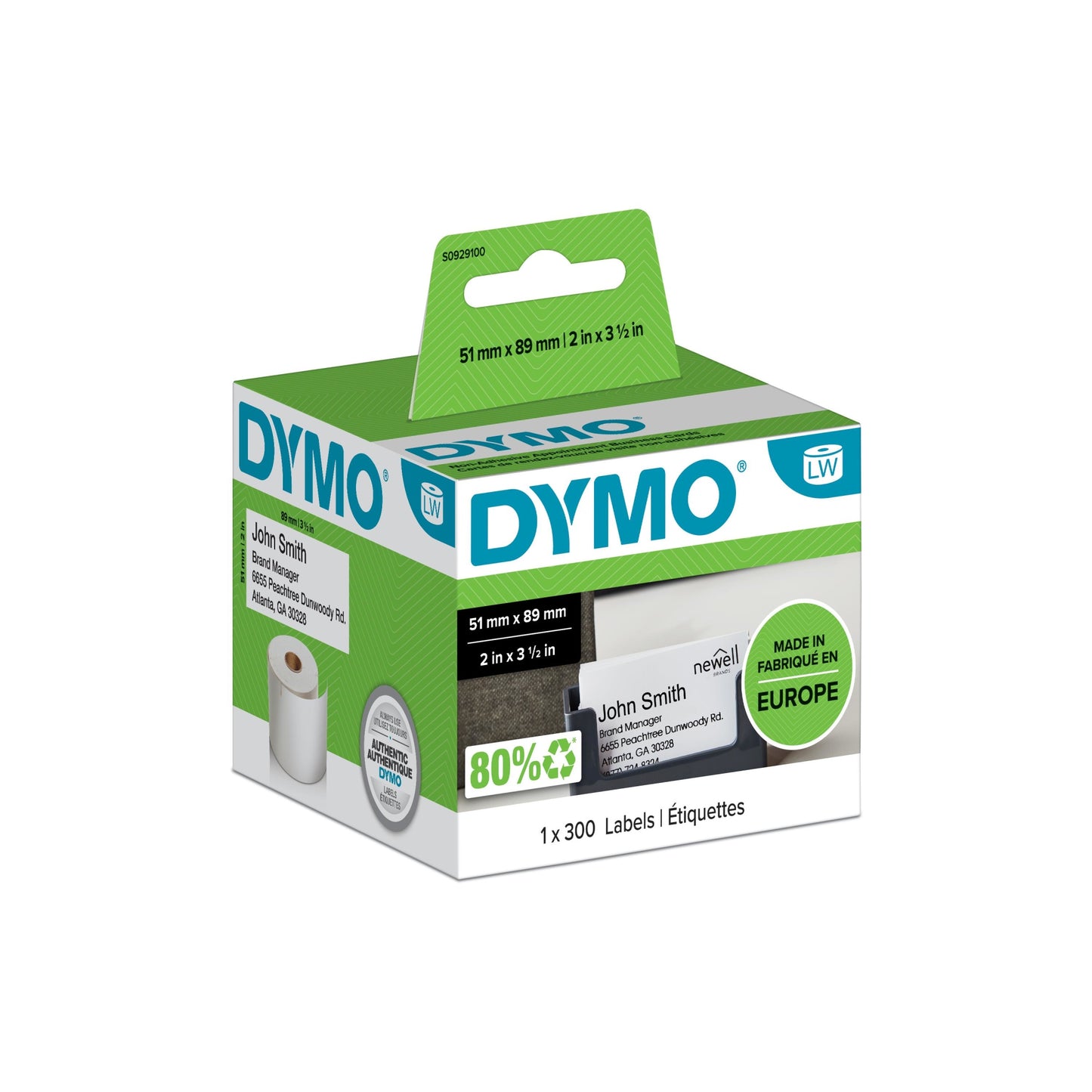 DYMO - LW -Tarjetas de identifi cación / recordatorios de citas- 51 x 89 mm - S0929100