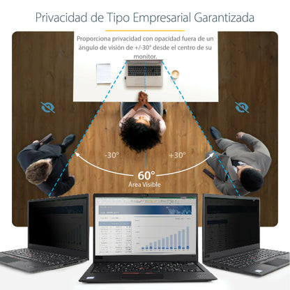 StarTech.com - Filtro de Privacidad para Portátil de 14in - Filtro para Monitor para Pantalla Ancha 16:9 - Protector de Pantalla - Reducción de Luz Azul del 51% - Mate/Brillante