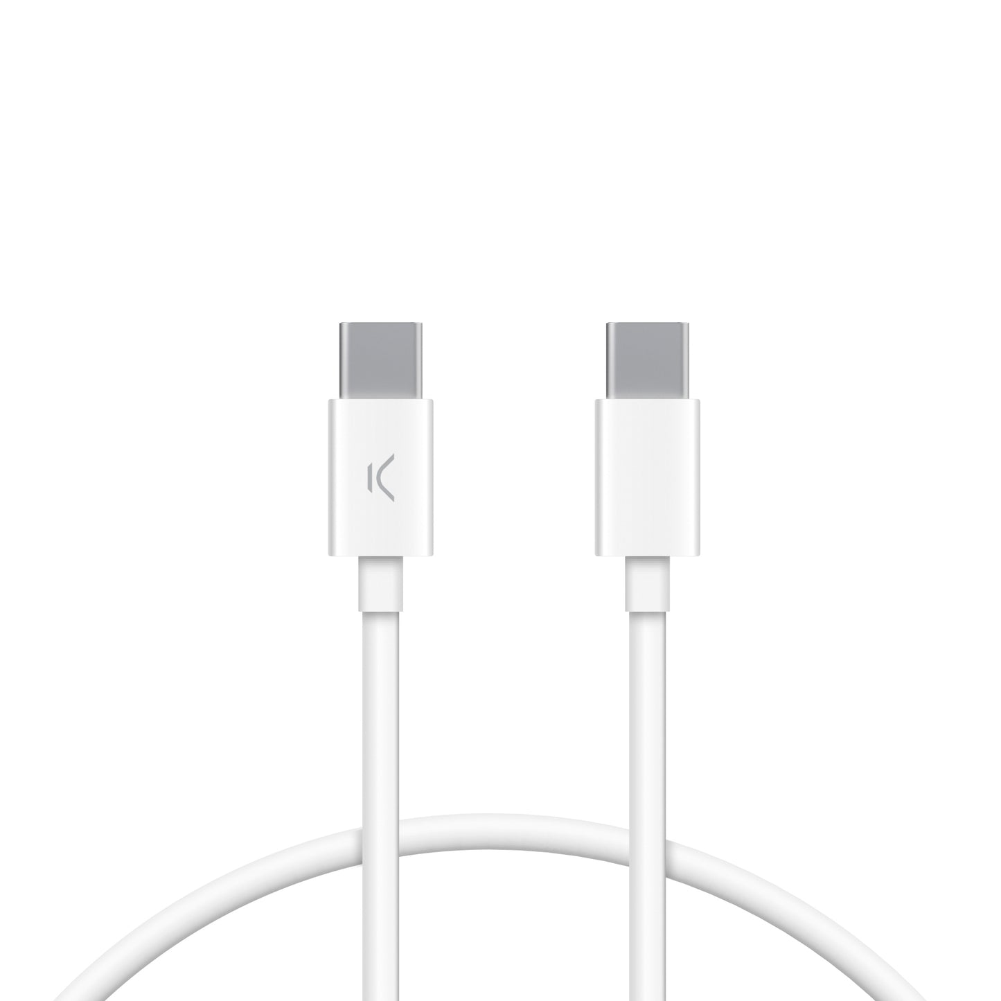 Ksix - Cable de carga y datos USB-C a USB-C 12 W  USB 3.0  1 m  Blanco