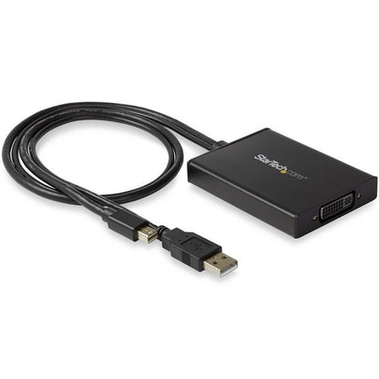 StarTech.com - Adaptador Mini DisplayPort a DVI de Enlace Doble - Alimentado por USB - Negro