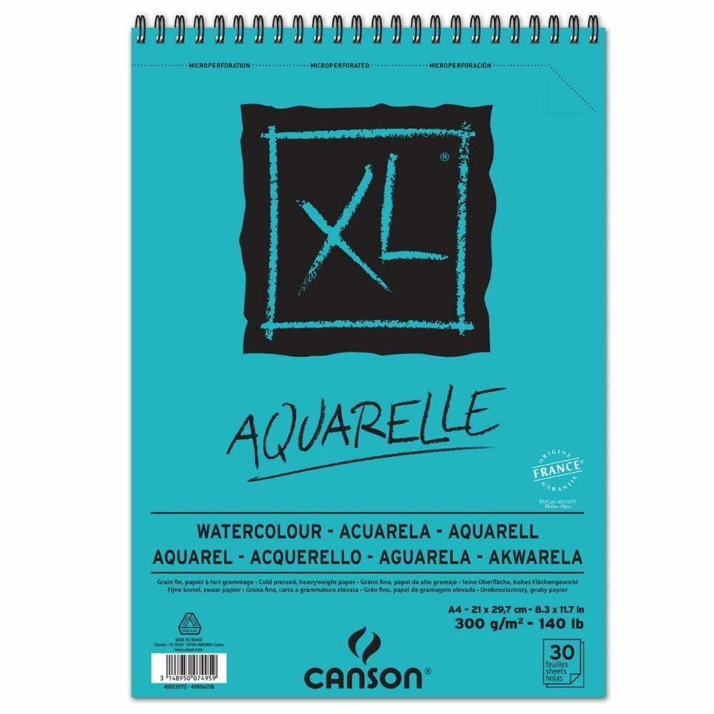 Canson - XL Aquarelle A4 cuaderno y block 30 hojas Azul