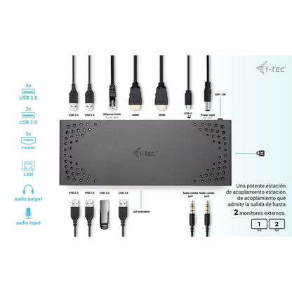 i-tec - USB 3.0 / USB-C / Thunderbolt Dual Display Docking Station + Power Delivery 100W