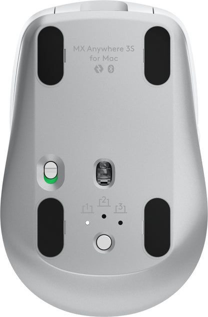 Logitech - MX Anywhere 3S for Mac ratón Oficina mano derecha RF Wireless + Bluetooth Laser 8000 DPI