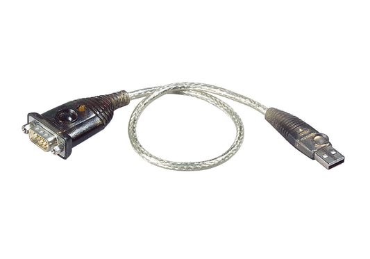 ATEN - UC232A cable de serie Negro  Acero inoxidable  Transparente 0 35 m USB tipo A DB-9