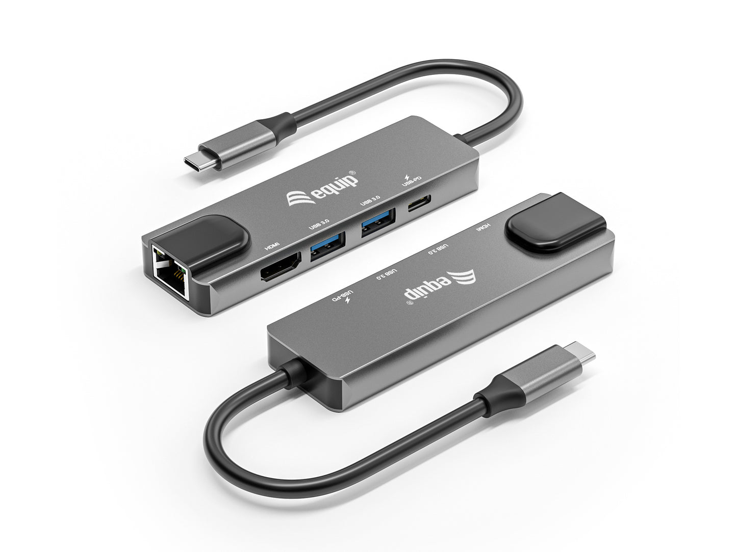 Equip - 133489 base para portátil y replicador de puertos Alámbrico USB 3.2 Gen 1 (3.1 Gen 1) Type-C Gris