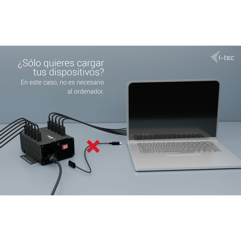 i-tec - USB-C/USB-A Metal Charging + data HUB  15W per port  10x USB-C