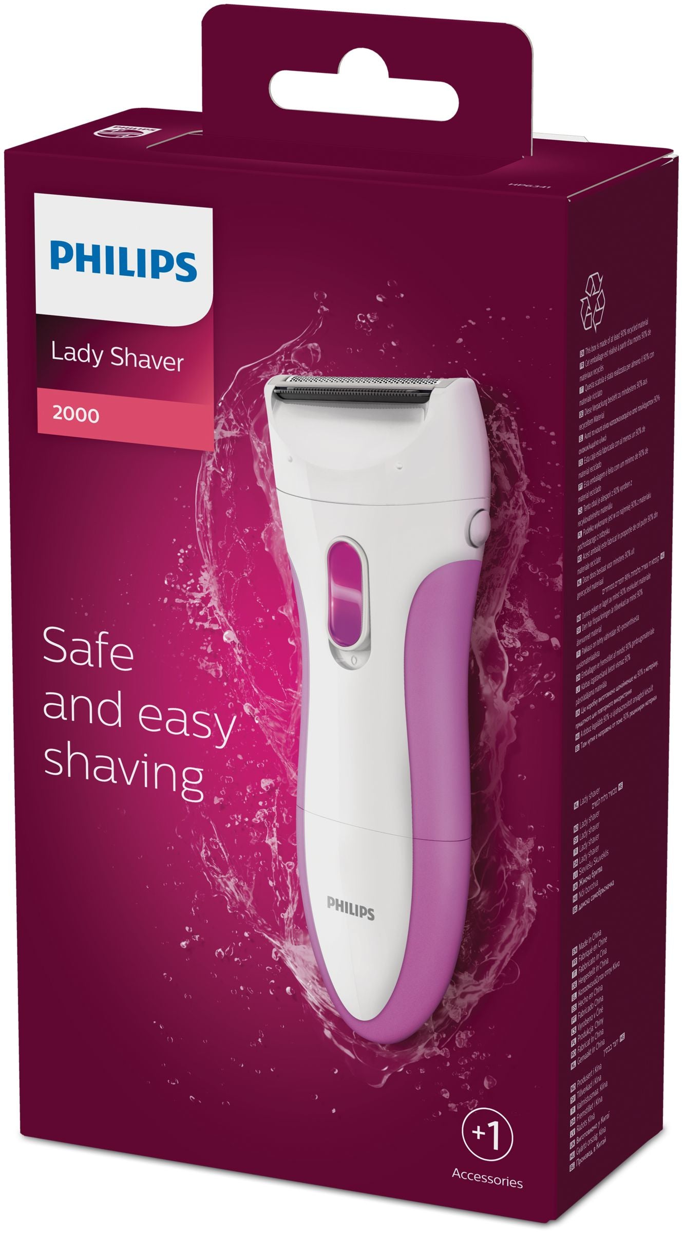 Philips - SatinShave Essential HP6341/00 maquinilla de afeitar para mujer 1 cabezal(es) Rosa  Blanco