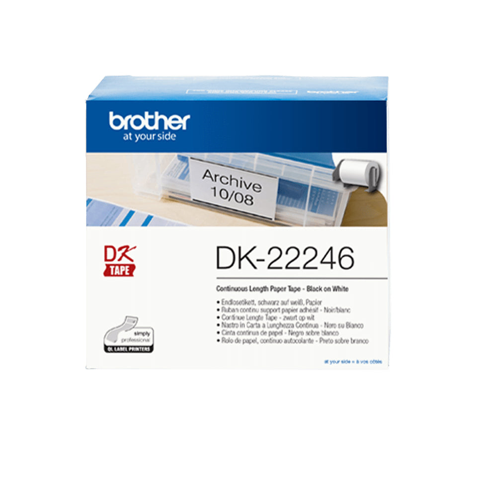 Brother DK-22246 cinta para impresora de etiquetas Negro sobre blanco