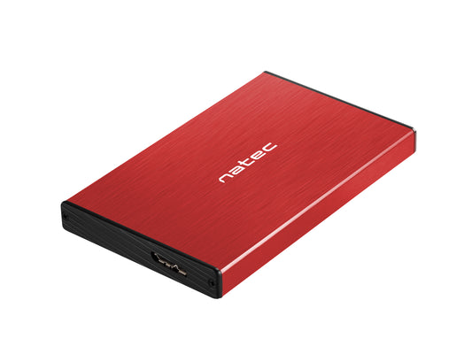 NATEC - Rhino GO Carcasa de disco duro/SSD Rojo 2.5"