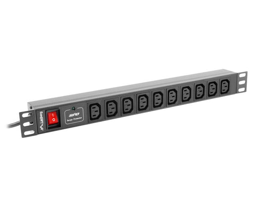 Lanberg - PDU-10I-0200-IEC-BK unidad de distribución de energía (PDU) 10 salidas AC 1U Negro