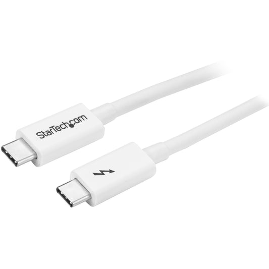 StarTech.com - Cable Thunderbolt 3 Pasivo de 1m - 20Gbps - PD 100W - Vídeo 4K - Cable Thunderbolt - Certificado Thunderbolt - Compatible con USB4 / Modo Alt DP - Thunderbolt 4 - USB 3.2 - USB-C - Blanco